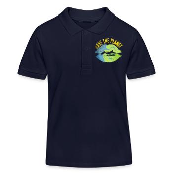 Save the world vintage look - Kids Organic Polo Shirt by Stanley/Stella - navy - Front
