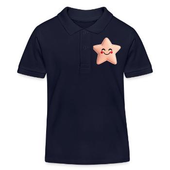 Sweet Star - Rose - Polo enfant bio Stanley/Stella - bleu marine - Devant