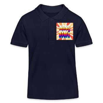 Retro Colourful "Whatever" Typography Design - Kids Organic Polo Shirt by Stanley/Stella - navy - Front