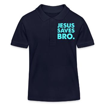 Jésus sauve mon frère - Polo enfant bio Stanley/Stella - bleu marine - Devant