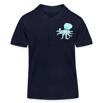 Pieuvre Pieuvre Pieuvre Calmar Céphalopode Mauvais œil - Polo enfant bio Stanley/Stella - bleu marine - Devant