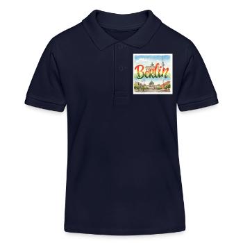 Berlin Aquarell - Kinder Organic Poloshirt Mini Sprinter von Stanley/Stella - Navy - Vorne