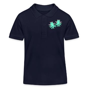 2 Oktopus Engel Team Freunde Flügel Heiligenschein - Kinder Organic Poloshirt Mini Sprinter von Stanley/Stella - Navy - Vorne