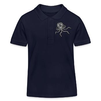 Pieuvre Alien Monstre Horreur Alien Sourires - Polo enfant bio Stanley/Stella - bleu marine - Devant