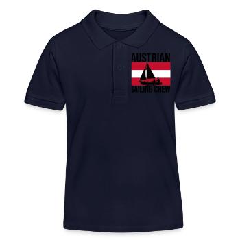 Austrian Sailing Crew Segelshirt - Kinder Organic Poloshirt Mini Sprinter von Stanley/Stella - Navy - Vorne