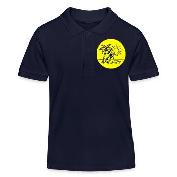 Île Palmier Symbole Vacances - Polo enfant bio Stanley/Stella - bleu marine - Devant