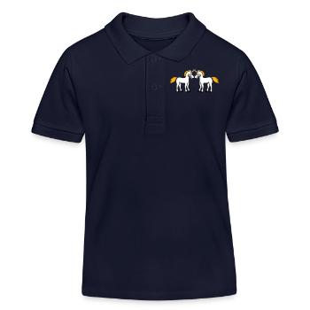 2 Einhörner Kampf Böse Wütend Angriff Duell Team - Kinder Organic Poloshirt Mini Sprinter von Stanley/Stella - Navy - Vorne