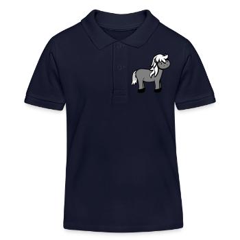 Pferd Süß Pony Fohlen Pferdemädchen Niedlich Comic - Kinder Organic Poloshirt Mini Sprinter von Stanley/Stella - Navy - Vorne