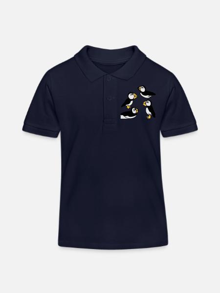 Famille de Macareux - Polo enfant bio Stanley/Stella - bleu marine