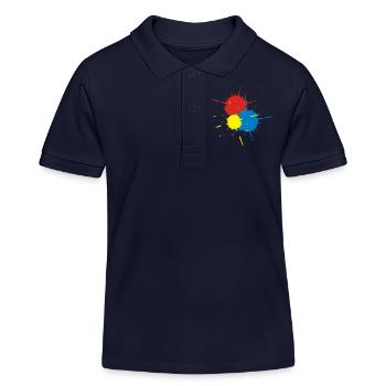 flocs de paintball - Polo enfant bio Stanley/Stella - bleu marine - Devant