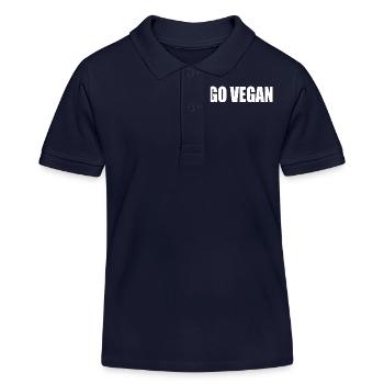 Go vegan - Polo enfant bio Stanley/Stella - bleu marine - Devant