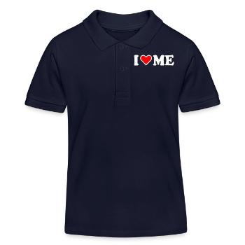 I love me - Polo enfant bio Stanley/Stella - bleu marine - Devant