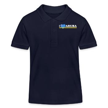 I love Aruba - Dutch Caribbean - Oranjestad - Kinder Organic Poloshirt Mini Sprinter von Stanley/Stella - Navy - Vorne