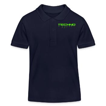 Techno Green Graffiti Spray Drop Musique Dicton - Polo enfant bio Stanley/Stella - bleu marine - Devant