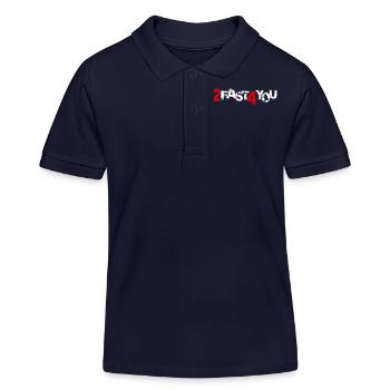 Zu Schnell für Dich Spruch 2 Too Fast 4 For You - Kinder Organic Poloshirt Mini Sprinter von Stanley/Stella - Navy - Vorne