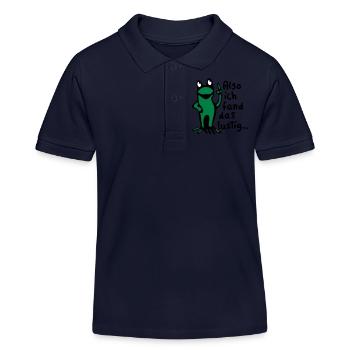 Grenouille + sort - Polo enfant bio Stanley/Stella - bleu marine - Devant