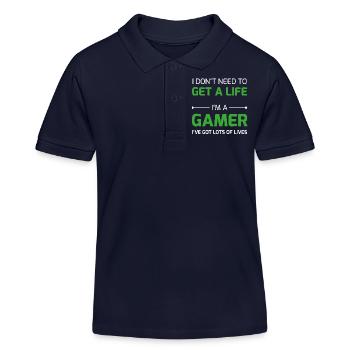 Gamer Vie / Respawn vie geek gamer ballot Plus - Polo enfant bio Stanley/Stella - bleu marine - Devant