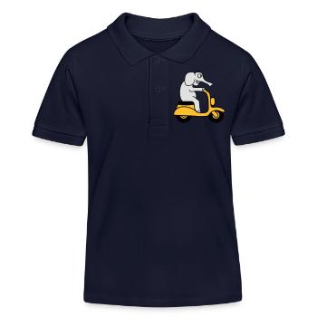 Moped Elephant - Kinder Organic Poloshirt Mini Sprinter von Stanley/Stella - Navy - Vorne