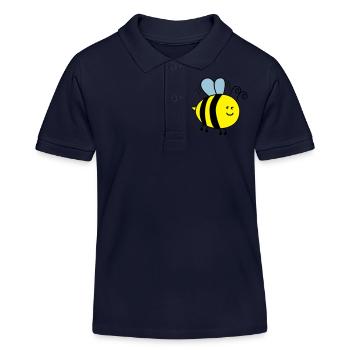 biene_002 - Polo enfant bio Stanley/Stella - bleu marine - Devant