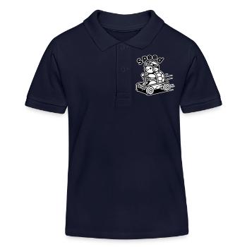 Turtle Racing eine Seifenkiste - "Speed" Design - Kinder Organic Poloshirt Mini Sprinter von Stanley/Stella - Navy - Vorne