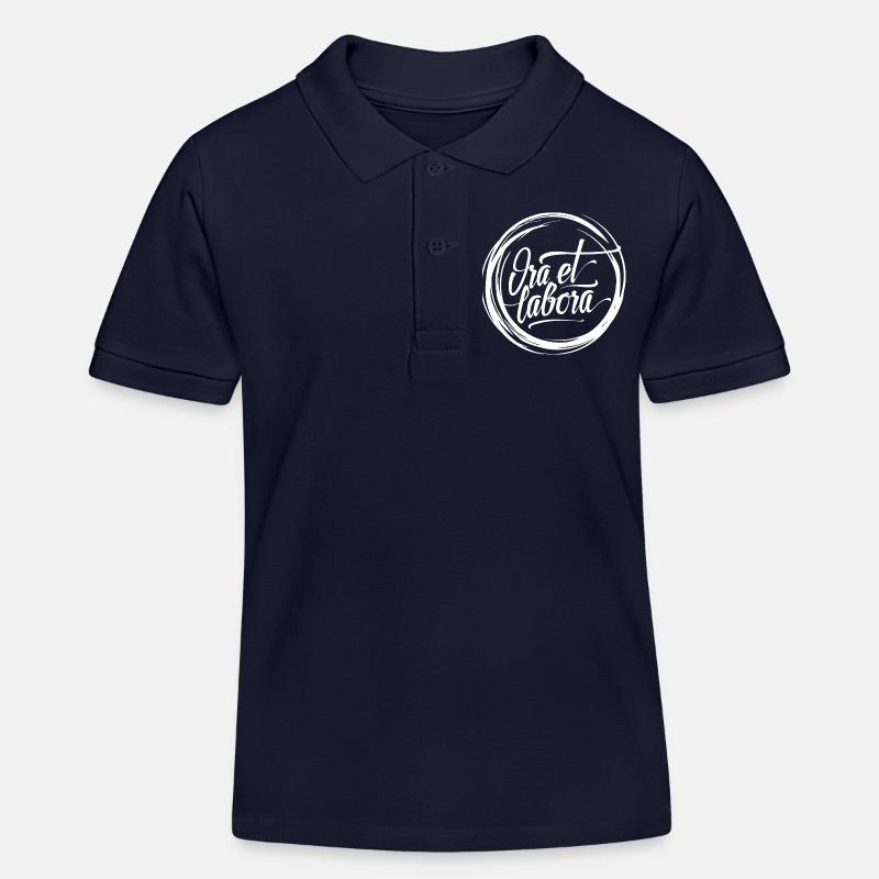 Ora et labora (dunkel) - Kinder Organic Poloshirt Mini Sprinter von Stanley/Stella - Navy