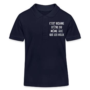 c'est bizarre, personne âgée, retraité, retraitée - Polo enfant bio Stanley/Stella - bleu marine - Devant