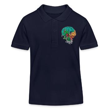 Nachhaltigkeit Umwelt Umweltschützer Baum Erde - Kinder Organic Poloshirt Mini Sprinter von Stanley/Stella - Navy - Vorne