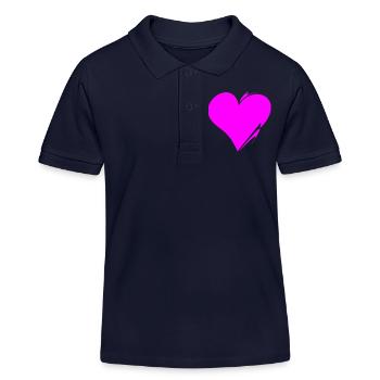 Herz ❤️ - Kinder Organic Poloshirt Mini Sprinter von Stanley/Stella - Navy - Vorne