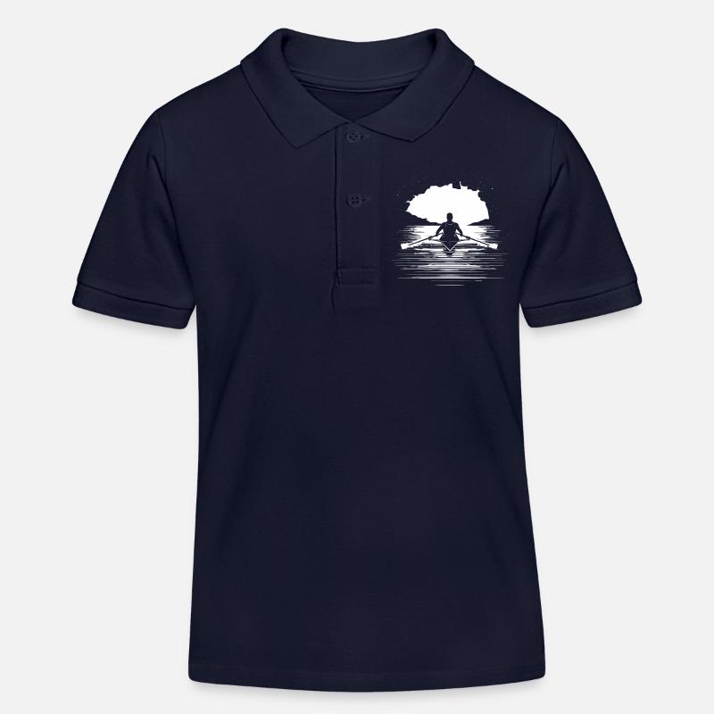 Ruderer Zeichnung - Kinder Organic Poloshirt Mini Sprinter von Stanley/Stella - Navy
