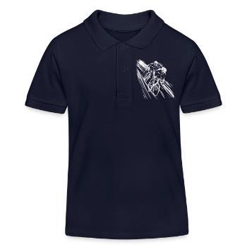 Radfahrer Grafik - Kinder Organic Poloshirt Mini Sprinter von Stanley/Stella - Navy - Vorne