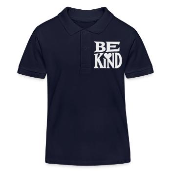 Be kind Slogan mit Herz - Kinder Organic Poloshirt Mini Sprinter von Stanley/Stella - Navy - Vorne