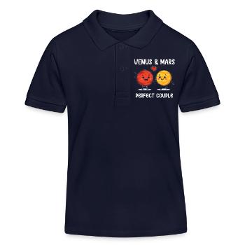 Venus & Mars Perfect Couple Love Design - Kinder Organic Poloshirt Mini Sprinter von Stanley/Stella - Navy - Vorne