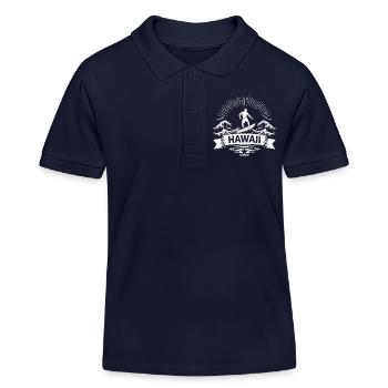 Hawaii Surfer Surfer on Pacific Wave - Kids Organic Polo Shirt by Stanley/Stella - navy - Front