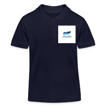 Lac de Constance paysage Logo Lakeshore - Polo enfant bio Stanley/Stella - bleu marine - Devant