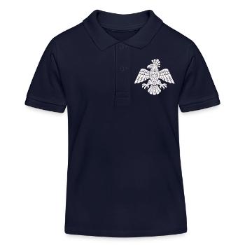 Motif totem d’aigle aztèque - Polo enfant bio Stanley/Stella - bleu marine - Devant