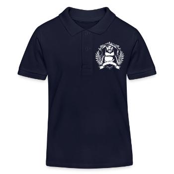 Pinguin Wappen Crest - Kinder Organic Poloshirt Mini Sprinter von Stanley/Stella - Navy - Vorne