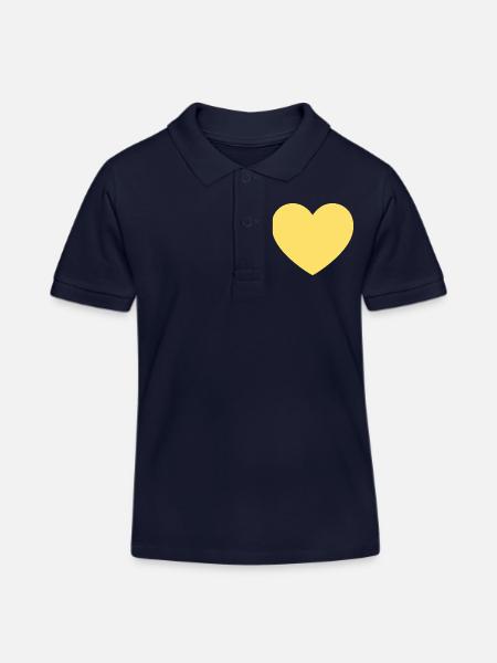 gelbes Herz gelb Geschenk Valentinstag - Kinder Organic Poloshirt Mini Sprinter von Stanley/Stella - Navy