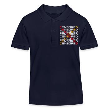 Déclaration drôle censurée Logo de la liberté - Polo enfant bio Stanley/Stella - bleu marine - Devant