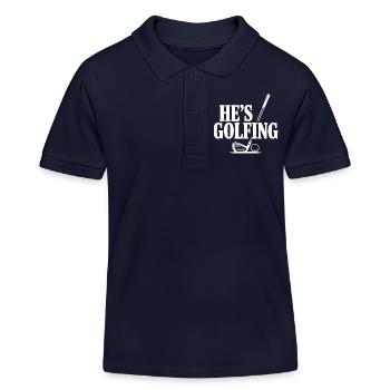 He's Golfing - Kids Organic Polo Shirt by Stanley/Stella - navy - Front