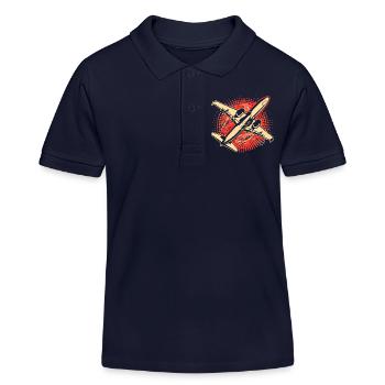 Airplane Graphics - Kids Organic Polo Shirt by Stanley/Stella - navy - Front