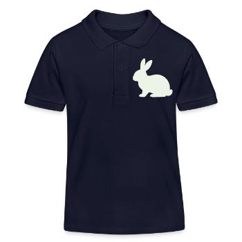 Delicate Rabbit Silhouette - Kids Organic Polo Shirt by Stanley/Stella - navy - Front