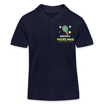 Frohe Padelmas lustige Weihnachten Padelspieler - Kinder Organic Poloshirt Mini Sprinter von Stanley/Stella - Navy - Vorne