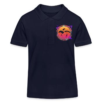 Sonnenuntergangs- und Gleitschirmsprung-Witz - Kinder Organic Poloshirt Mini Sprinter von Stanley/Stella - Navy - Vorne