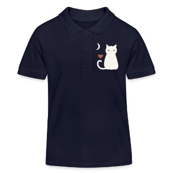Halloween Katze Damen - Kinder Organic Poloshirt Mini Sprinter von Stanley/Stella - Navy - Vorne