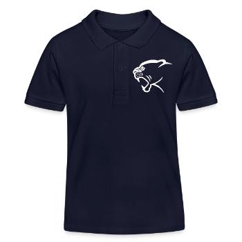White panther head - Kids Organic Polo Shirt by Stanley/Stella - navy - Front