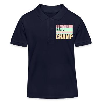Summer Camp Champ Lustig Kinder Outdoor Abenteuer - Kinder Organic Poloshirt Mini Sprinter von Stanley/Stella - Navy - Vorne