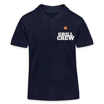 Grill Crew BBQ Grilling Grill Master Team Father's Day - Kids Organic Polo Shirt by Stanley/Stella - navy - Front