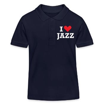 Ich liebe Jazz - Kinder Organic Poloshirt Mini Sprinter von Stanley/Stella - Navy - Vorne