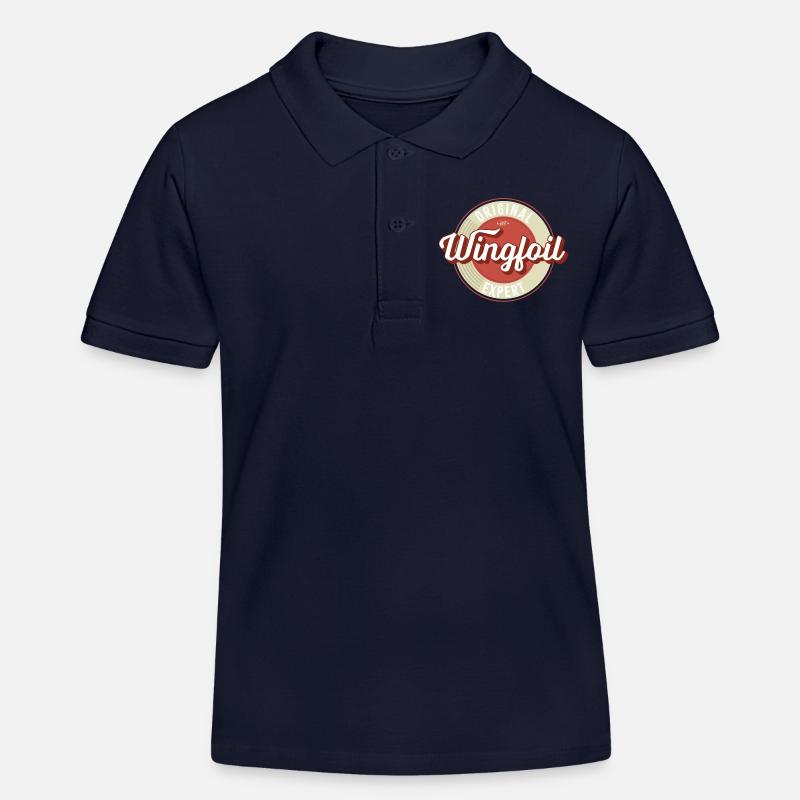 Étiquette Wingfoil - Polo enfant bio Stanley/Stella - bleu marine