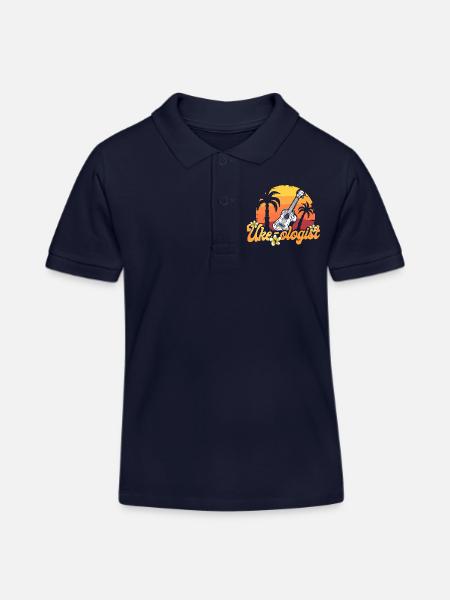Hawaiian Ukulele Uke Uke-Ologist - Kinder Organic Poloshirt Mini Sprinter von Stanley/Stella - Navy